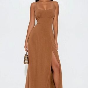 Elegant Brown Maxi Dress